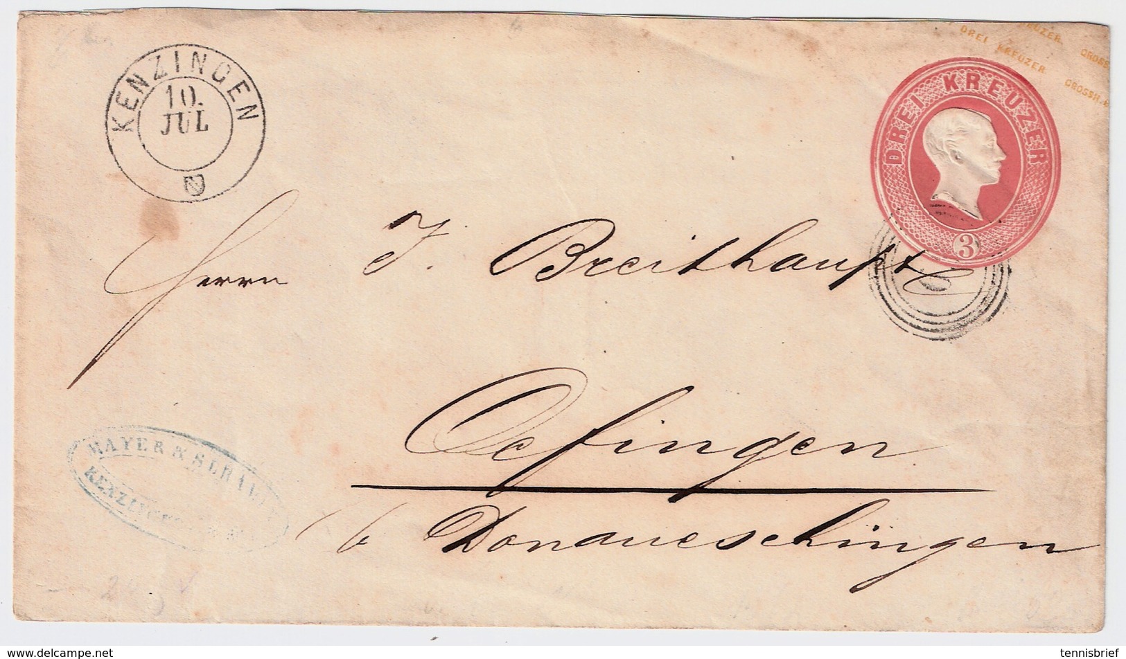 3 Kr. GA (U.9) Mit Nummern-Stp .auf GA !!  , R! , #a809 - Postal  Stationery