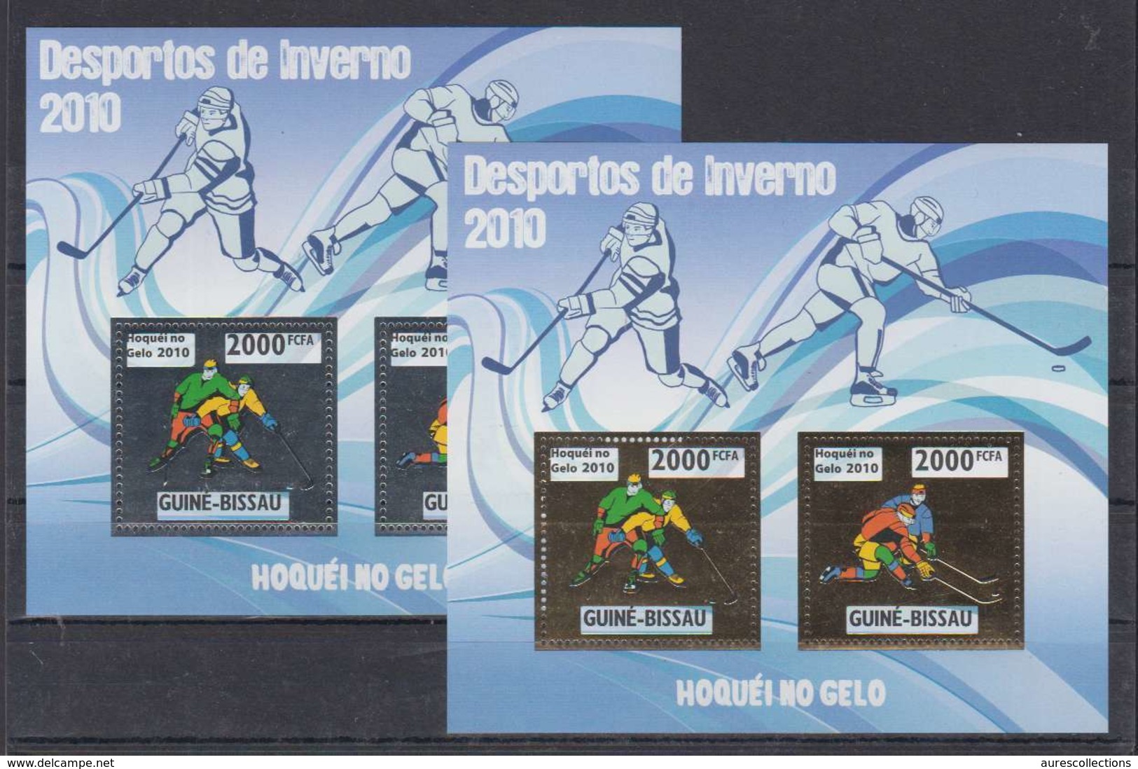 GUINEE BISSAU GUINE 2010 - WINTER OLYMPIC SPORT GAMES VANCOUVER CANADA - ICE HOCKEY SUR GLACE - GOLD + SILVER - RARE MNH - Invierno 2010: Vancouver