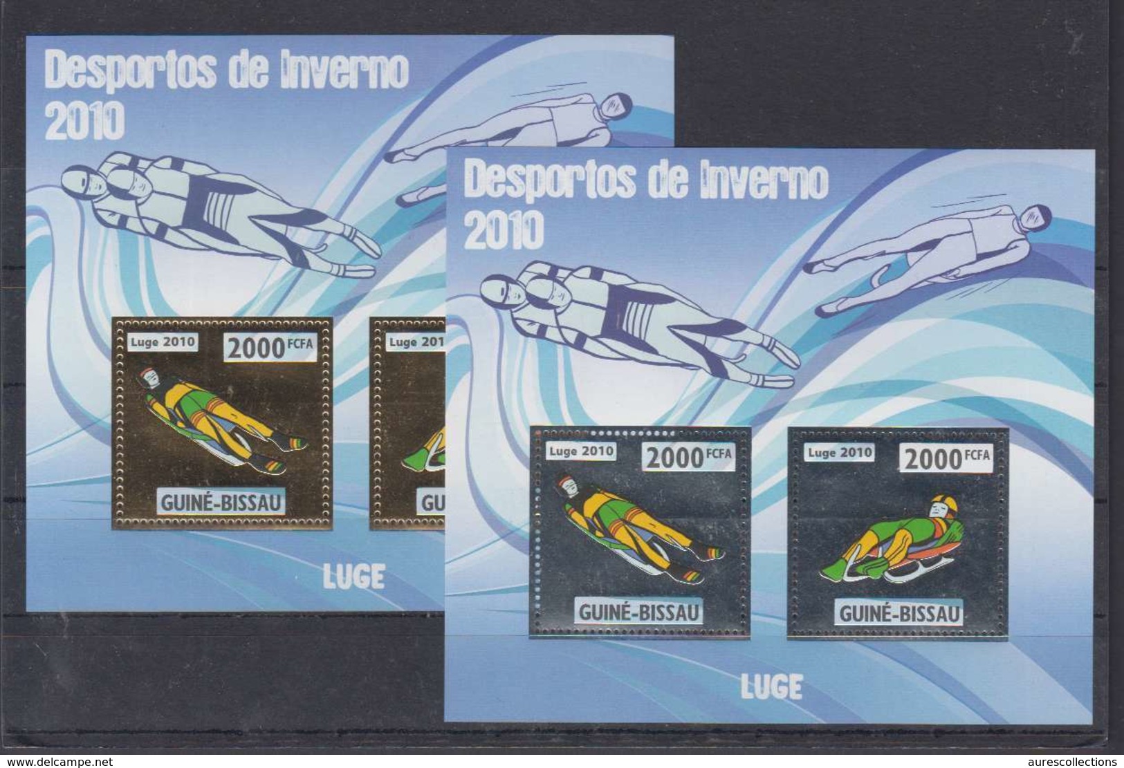 GUINEE BISSAU GUINE 2010 - WINTER OLYMPIC SPORT GAMES VANCOUVER CANADA - LUGE LUGEN - GOLD + SILVER - RARE MNH - Winter 2010: Vancouver