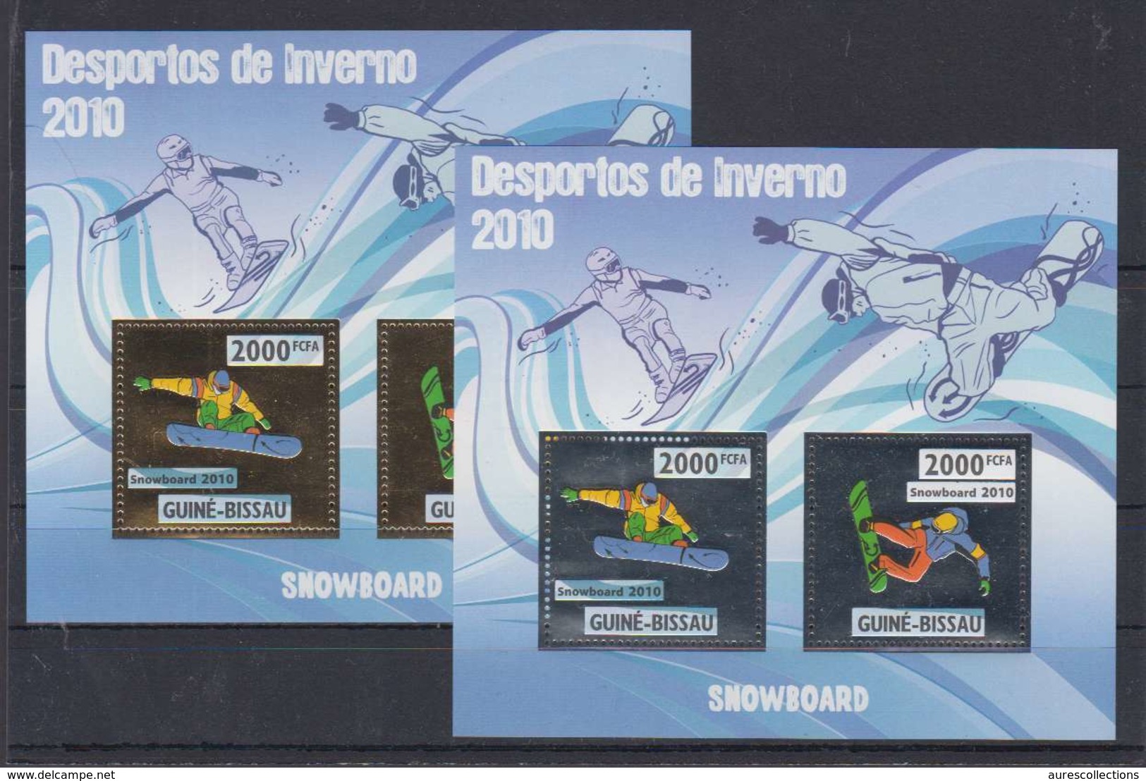 GUINEE BISSAU GUINE 2010 - WINTER OLYMPIC SPORT GAMES VANCOUVER - SNOWBOARD - GOLD + SILVER - RARE MNH - Winter 2010: Vancouver