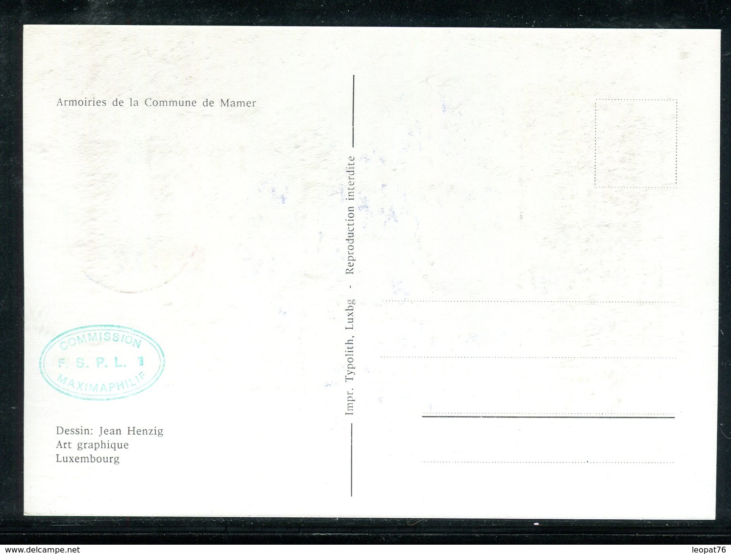 Luxembourg - Carte Maximum 1982 - Armoiries De Mamer - Cartes Maximum
