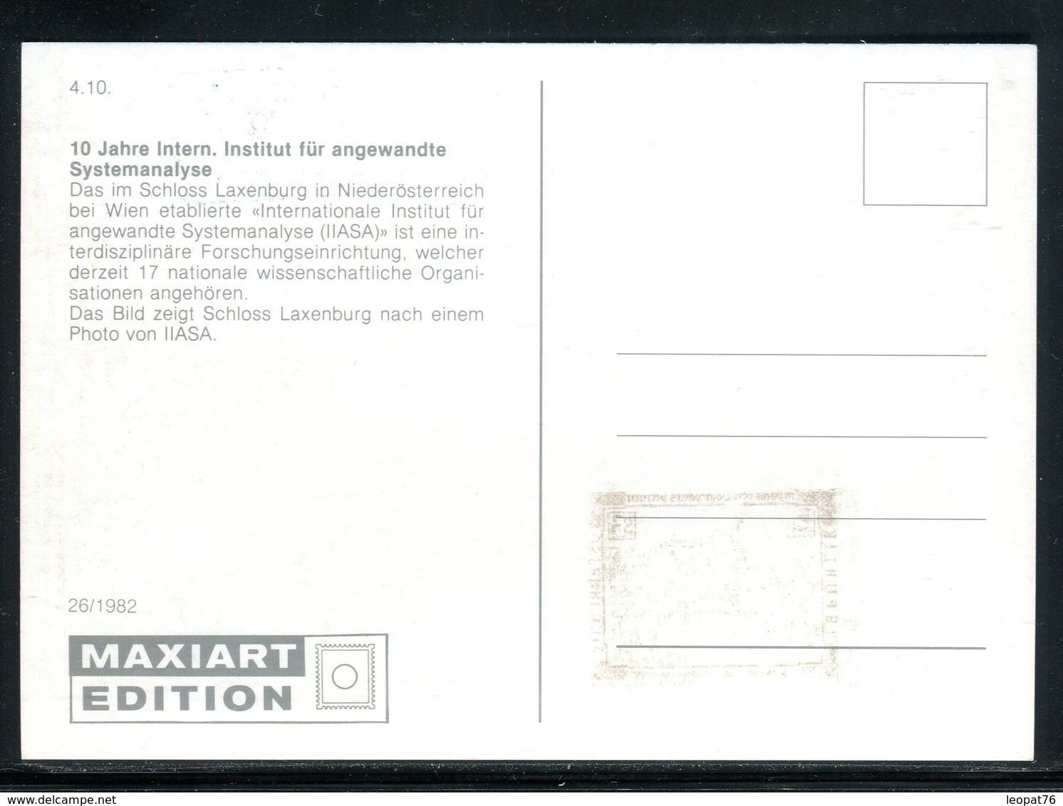 Autriche - Carte Maximum 1982 - Institut D 'Analyse - Maximumkaarten