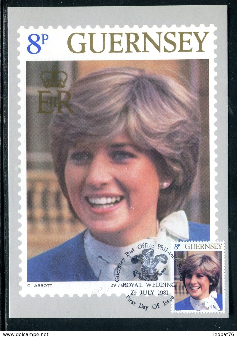 Guernesey - Carte Maximum 1981 - Lady Diana - Guernesey