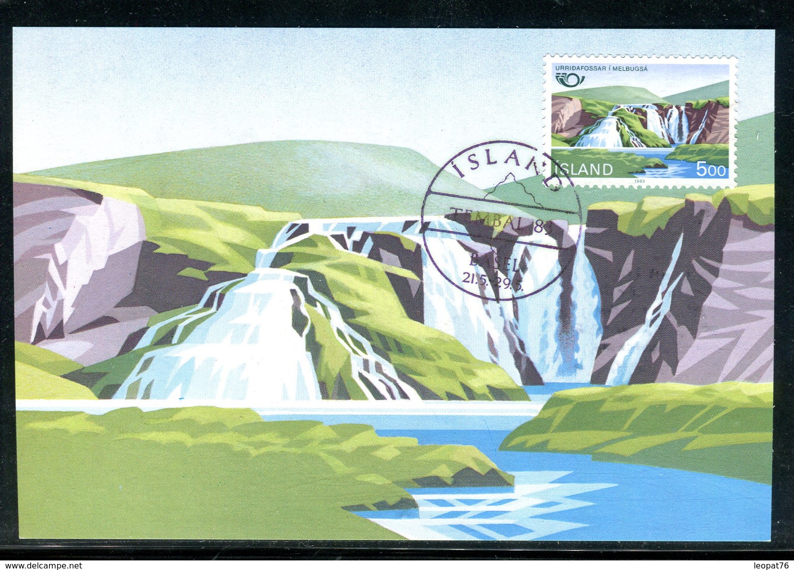 Islande - Carte Maximum 1983 - Cascades Urrioafossar - Cartes-maximum