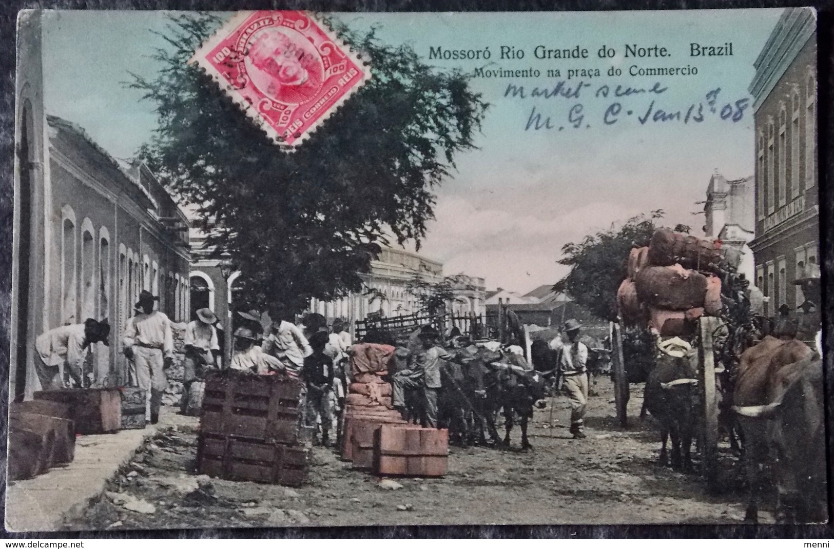 CPA Carte Postale Postcard - Brasil Brazil - MOSSORO RIO GRANDE DO NORTE - 1908 Movimento Na Praça Do Commercio - Sonstige