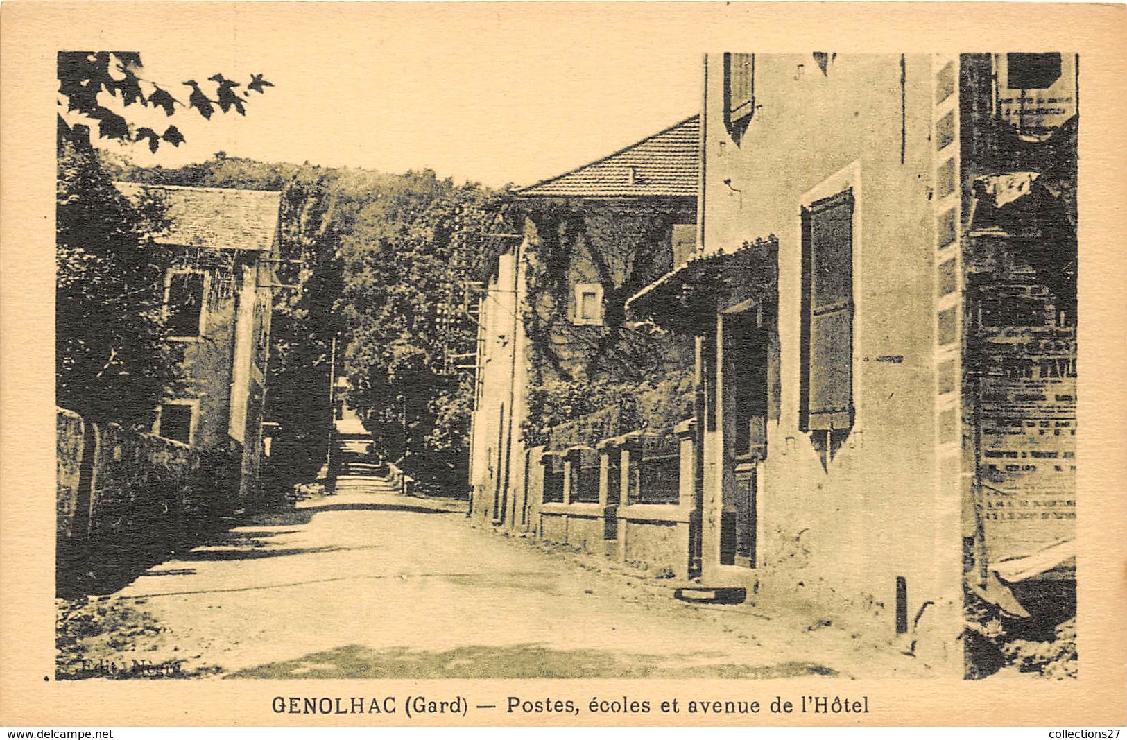 30-GENOLHAC- POSTE , ECOLES ET AVENUE DE L'HÔTEL - Andere & Zonder Classificatie