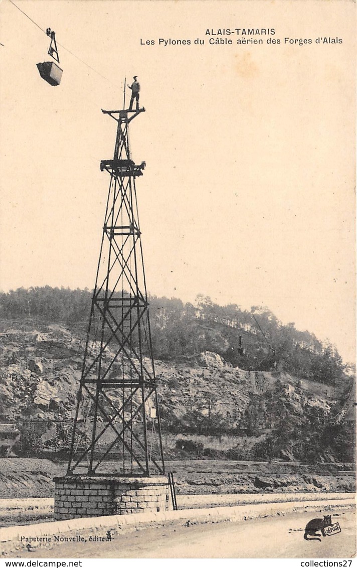 30-ALAIS-TAMARIS- LES PYLONES DU CÂBLE AERIEN DES FORGES D'ALAIS - Alès