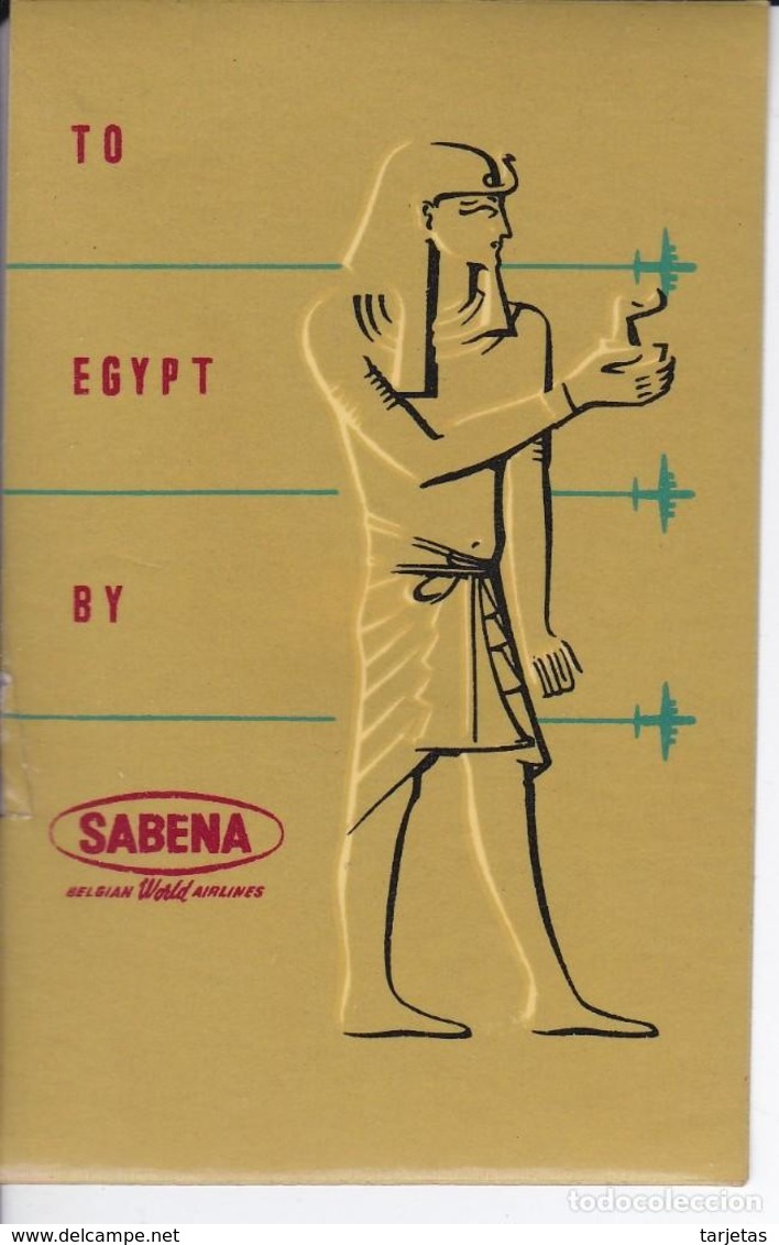 ANTIGUA ETIQUETA DE LA COMPAÑIA AEREA SABENA (AVION-PLANE) EGYPT - EGIPTO - Baggage Labels & Tags