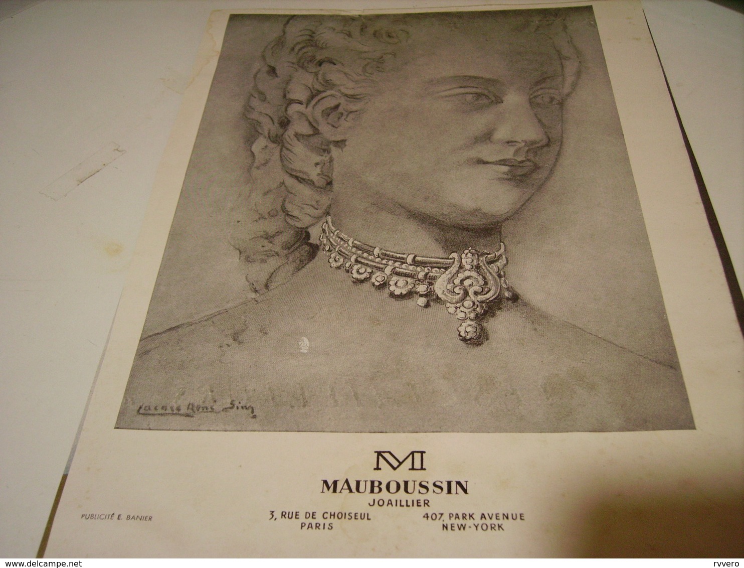 ANCIENNE PUBLICITE JOALLIER M. MAUBOUSSIN 1946 - Sonstige & Ohne Zuordnung