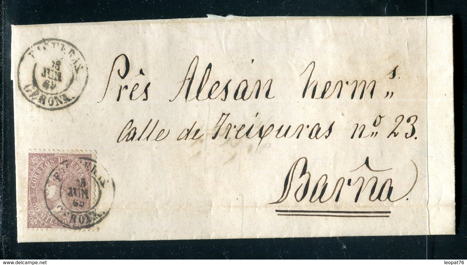 Espagne - Lettre ( Avec Texte ) De Figueras Pour Barna En 1869 - Cartas & Documentos