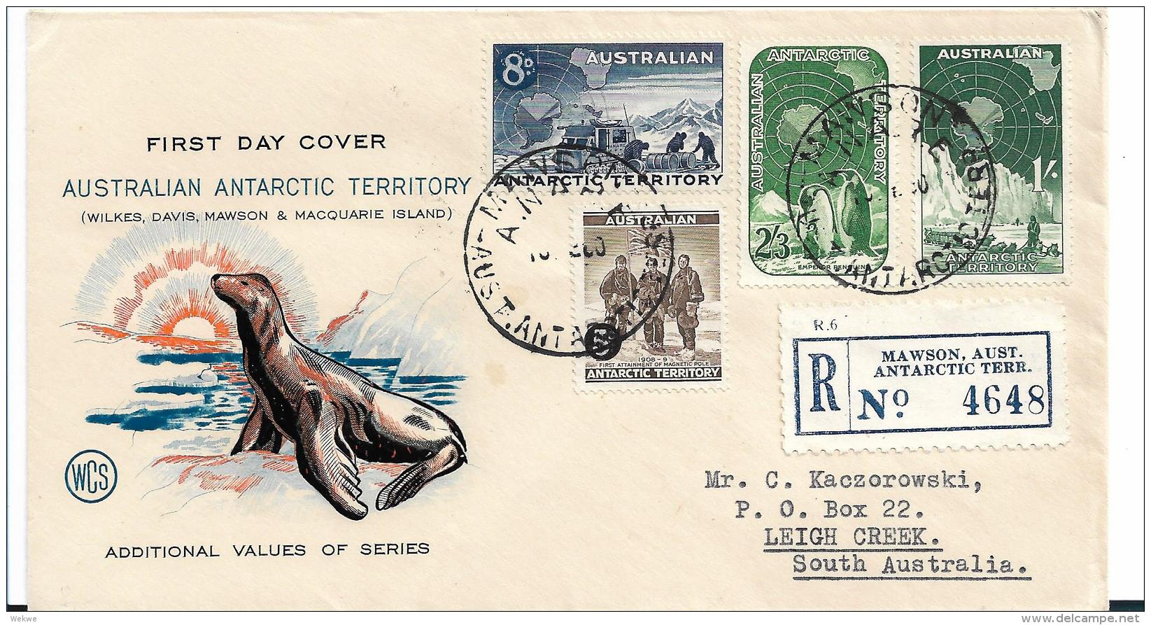 AA020 /  AUSTRALIEN - FDC Einschreiben Mawson Station 1959 - Briefe U. Dokumente