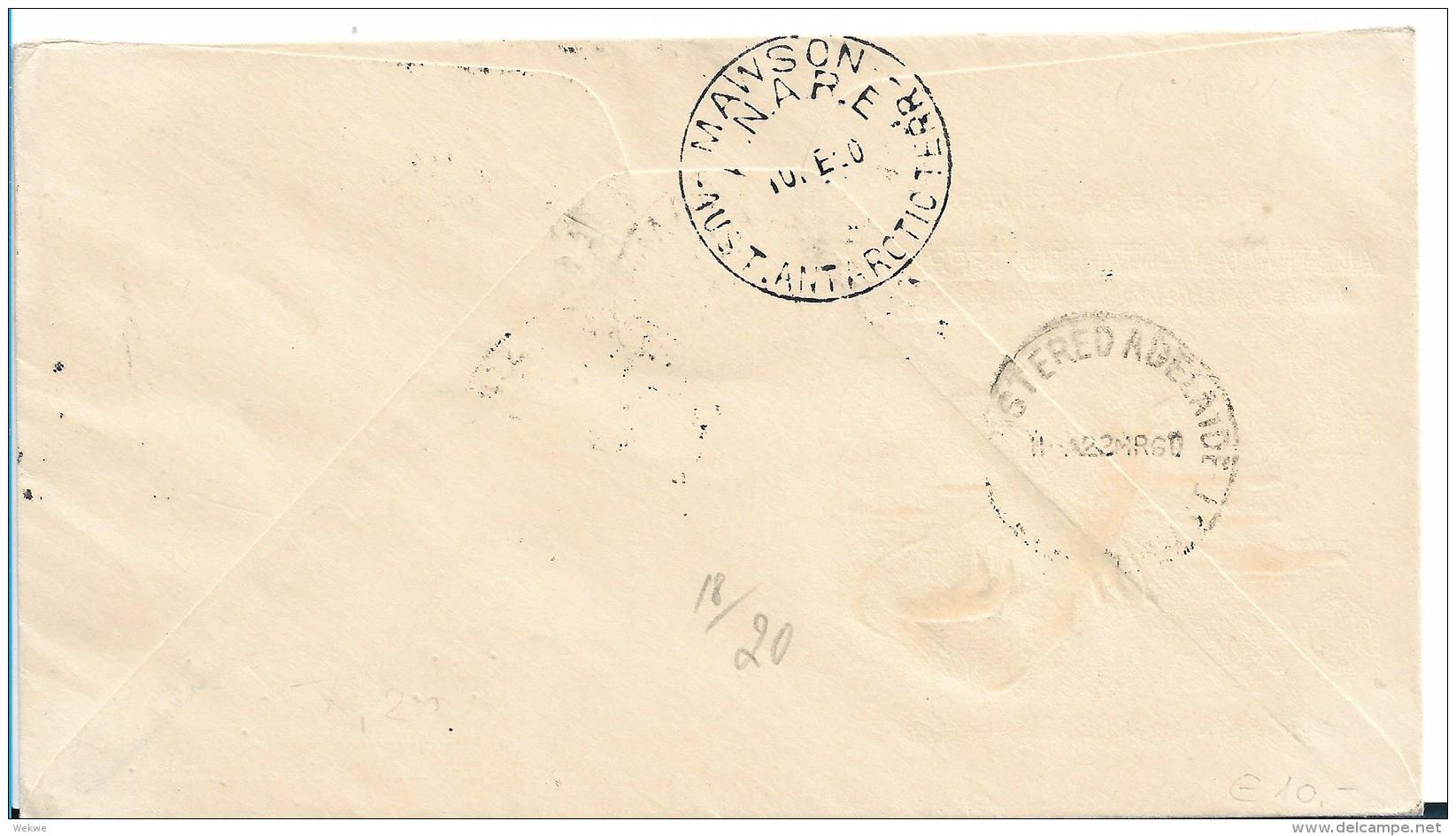 AA020 /  AUSTRALIEN - FDC Einschreiben Mawson Station 1959 - Briefe U. Dokumente