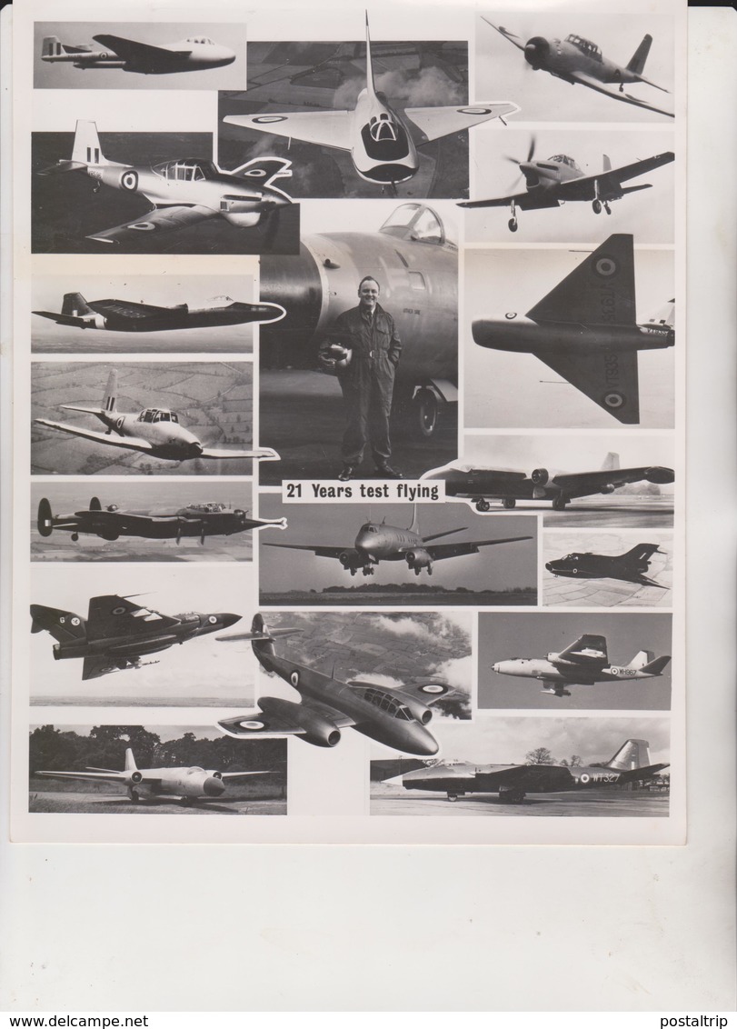 21 Years Test Flying Ben Gunn BOULTON PAUL   ++ 22 * 16 CM   AVION AIRCRAFT - Aviación