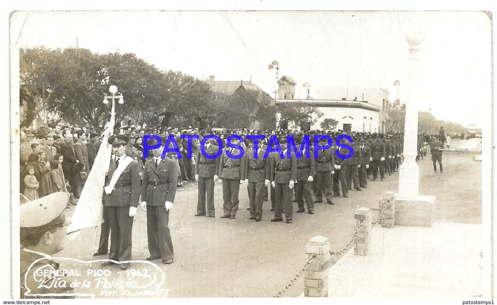 96850 ARGENTINA GENERAL PICO LA PAMPA MILL MOLINO COSTUMES DIA DEL POLICIA YEAR 1942 BREAK PHOTO NO POSTAL POSTCARD - Argentina