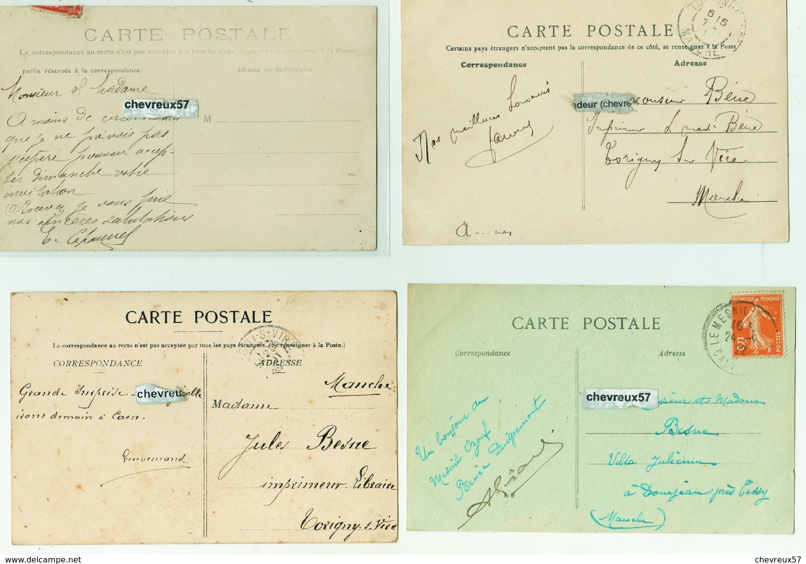 LOT 1 - 30 cartes anciennes - Calvados et divers FRANCE