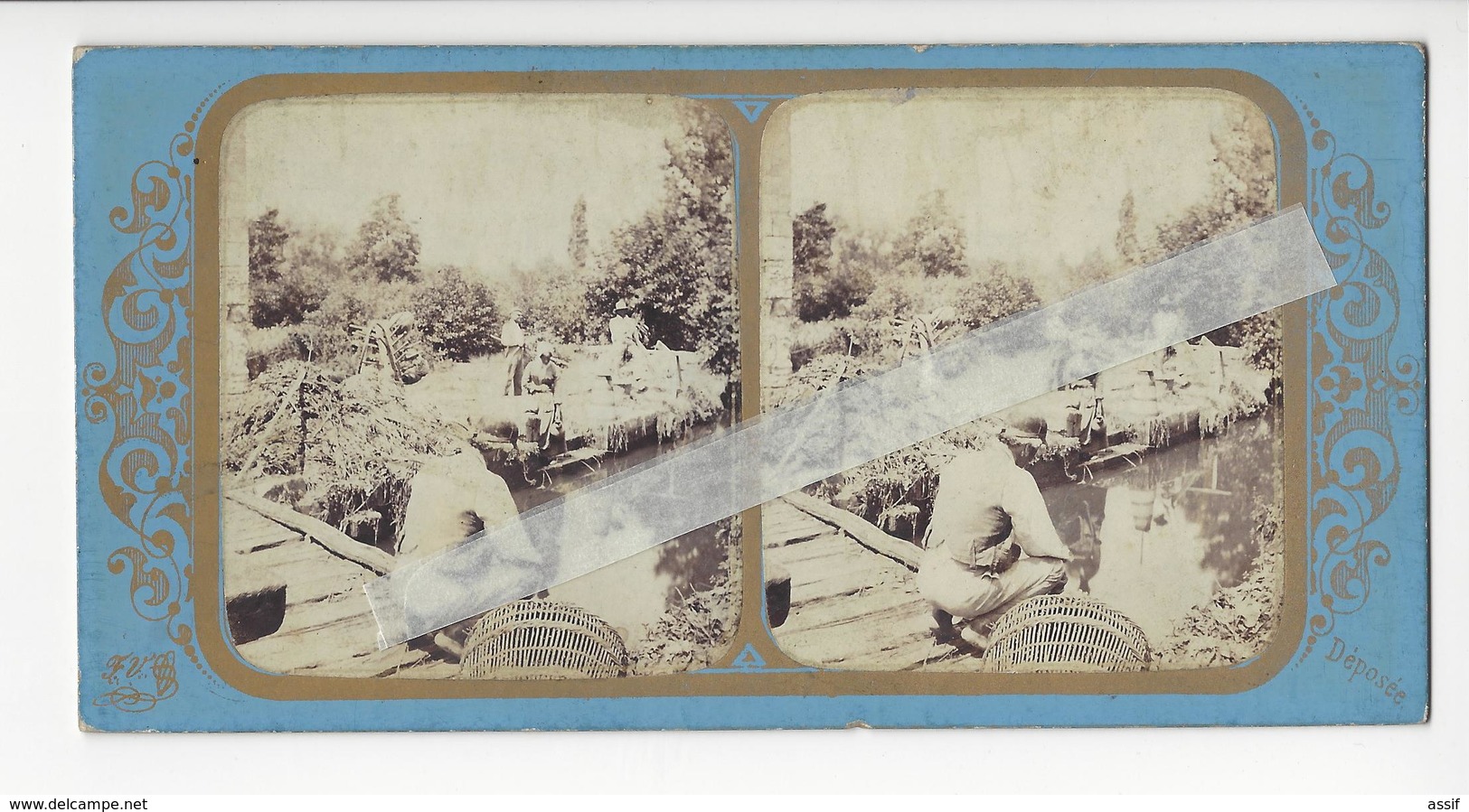 FRANCE LE COURS D'EAU Circa 1855 PHOTO STEREO /FREE SHIPPING REGISTERED - Stereoscopio