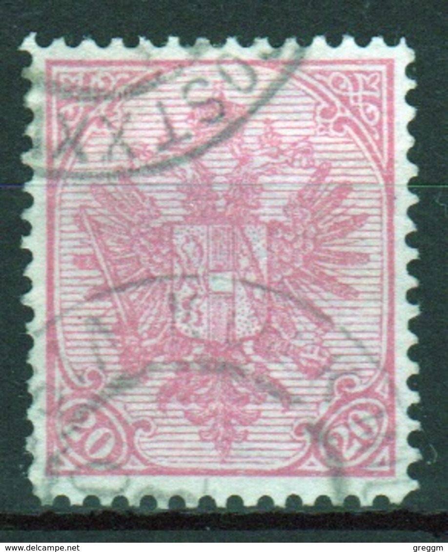 Bosnia Military Post 20 Heller Pink Stamp With Value In Bottom Corners In Fine Used Condition. - Bosnia Erzegovina