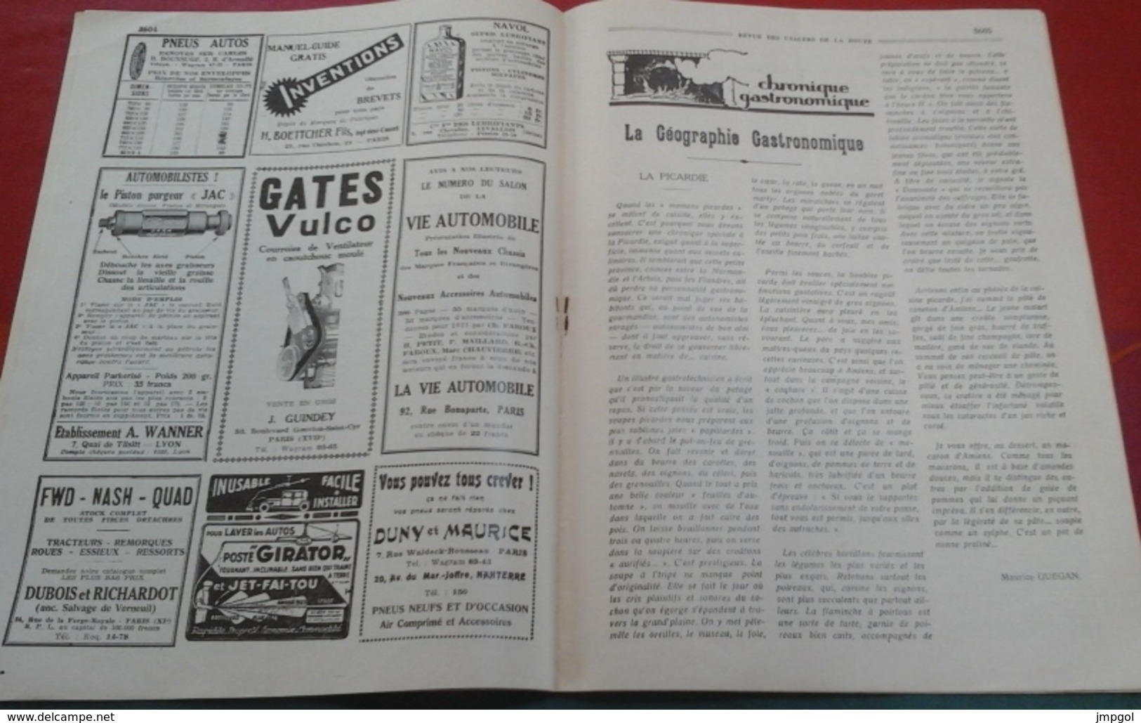 Revue Des Usagers De La Route N°155 Décembre 1930 L'hiver Et L'auto,Picardie Gastronomique,Publicités - Auto