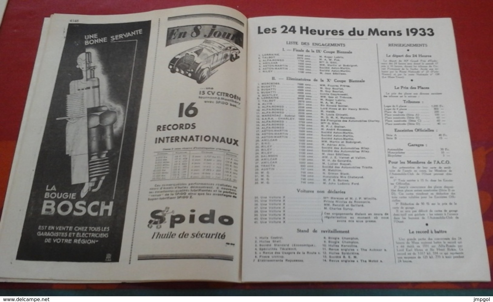 Revue Des Usagers De La Route N°184 Mai 1933 Spécial 24 Heures Du Mans Engagés Nombreuses Photos Bugatti Alfa Romeo - Auto