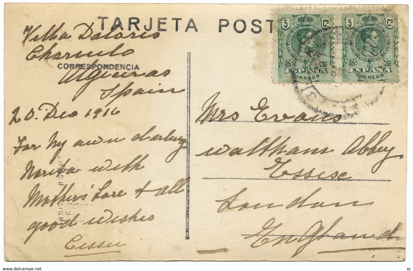 Felices Pascuas - Turkey Famer - Granjero De Pavos - Postmark 1916 - Pascua