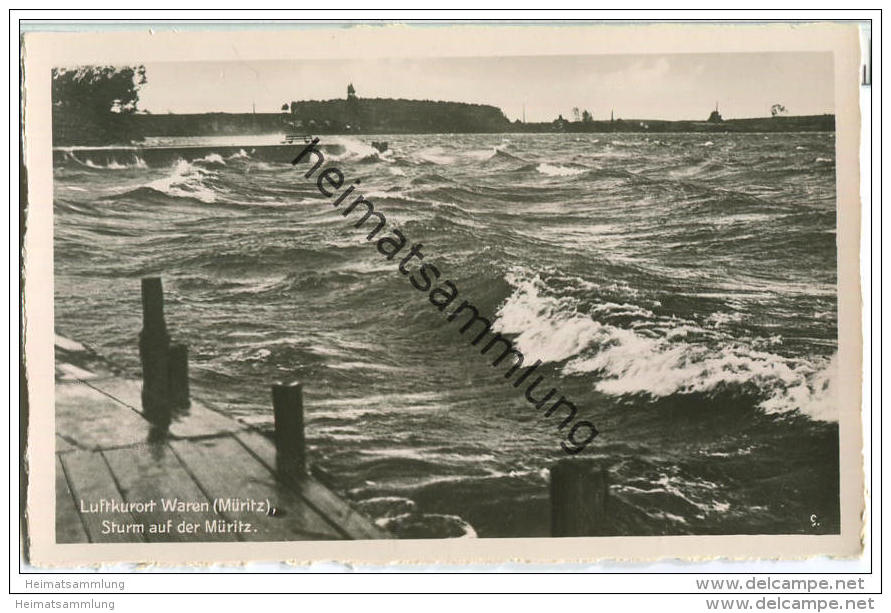 Waren - Sturm Auf Der Müritz - Foto-AK - Waren (Mueritz)