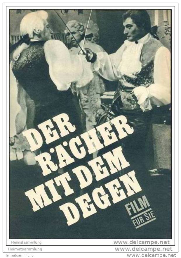 FILM FÜR SIE - Progress-Filmprogramm 11/68 - Der Rächer Mit Dem Degen - Film & TV