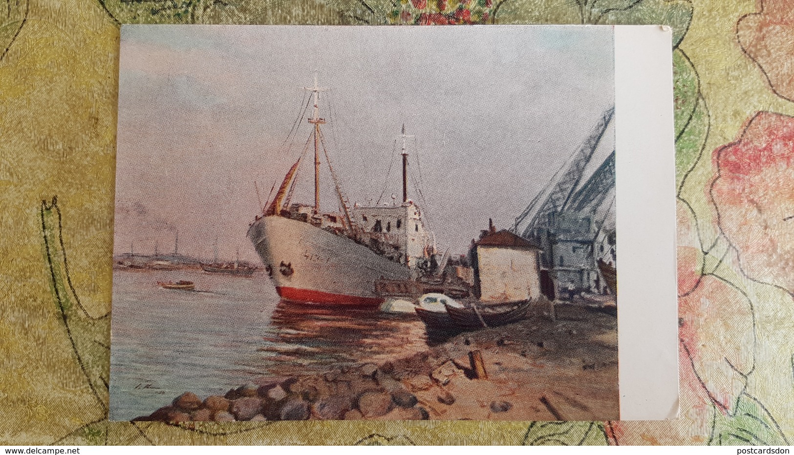 SHIP AND BOAT IN ART. USSR  "Going To Atlantic Ocean" By Kreiz 1957 Old PC - Rare! - Autres & Non Classés