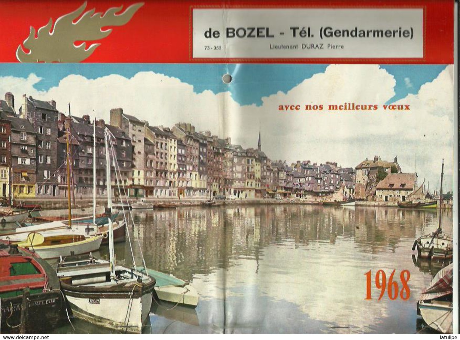 Calendrier  G-F  Des Pompiers  De  1968-de BOZEL  73 _Pages Complètes Avec Mes Meilleurs Voeux - Grand Format : 1961-70