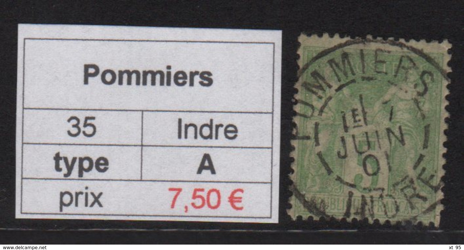 Pommiers - Indre - 1901 - Type Sage - Otros & Sin Clasificación