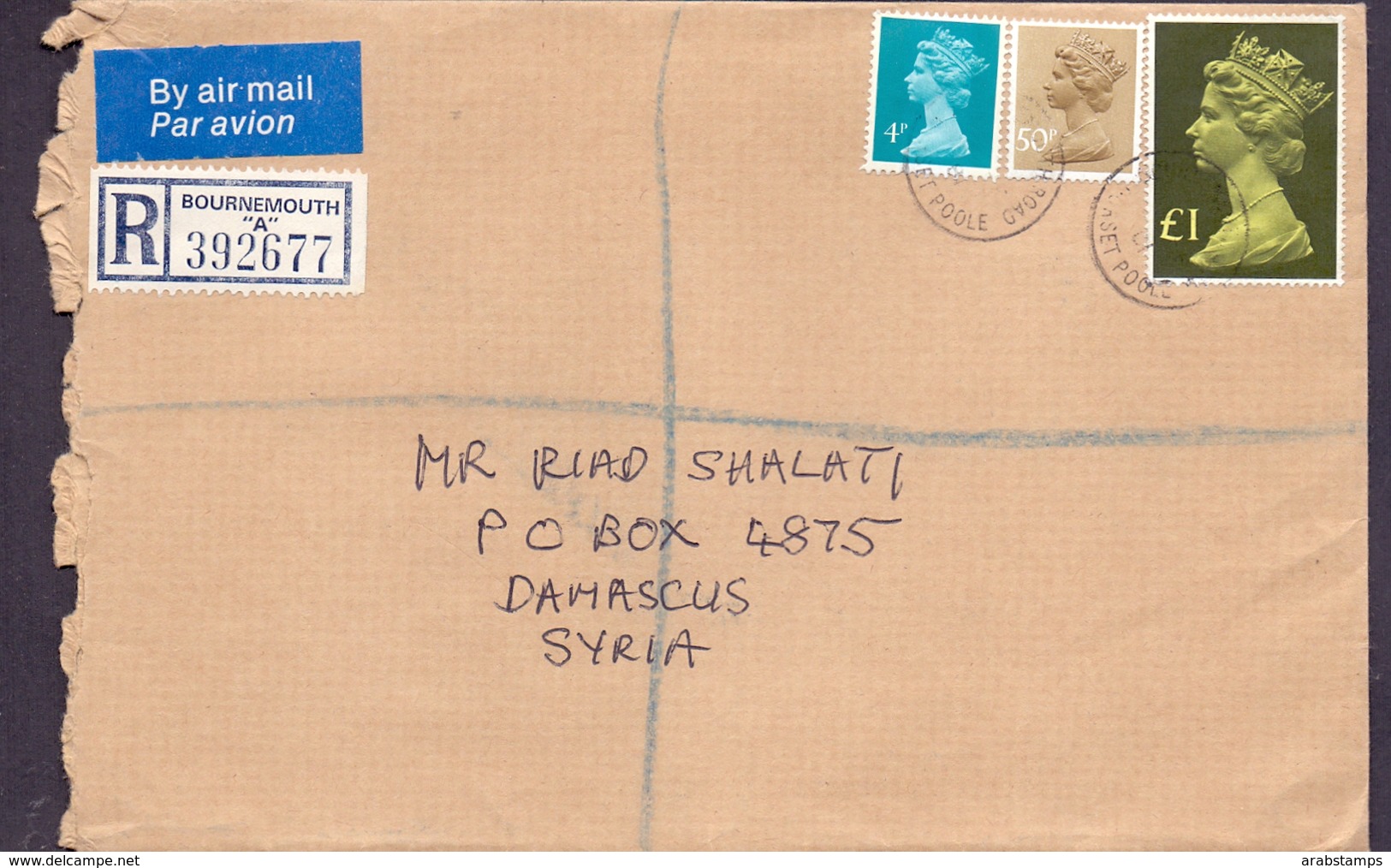 Great Britain Registered Mail Cover Sent To SYRIA - British Indian Ocean Territory (BIOT)