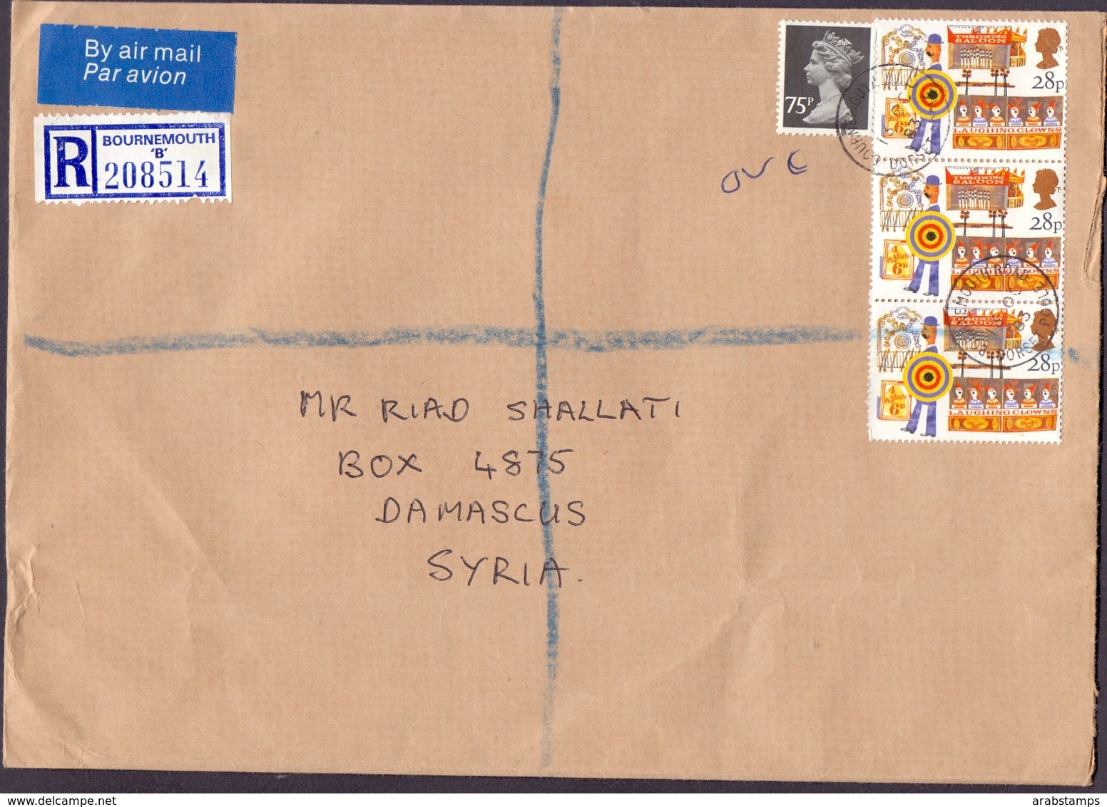 Great Britain Registered Mail Cover Sent To SYRIA - British Indian Ocean Territory (BIOT)