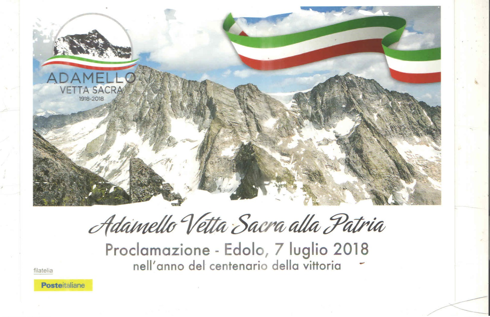 Italia PO 2018 Emissione Serie Adamello N.2 Valori See Scan - Folder