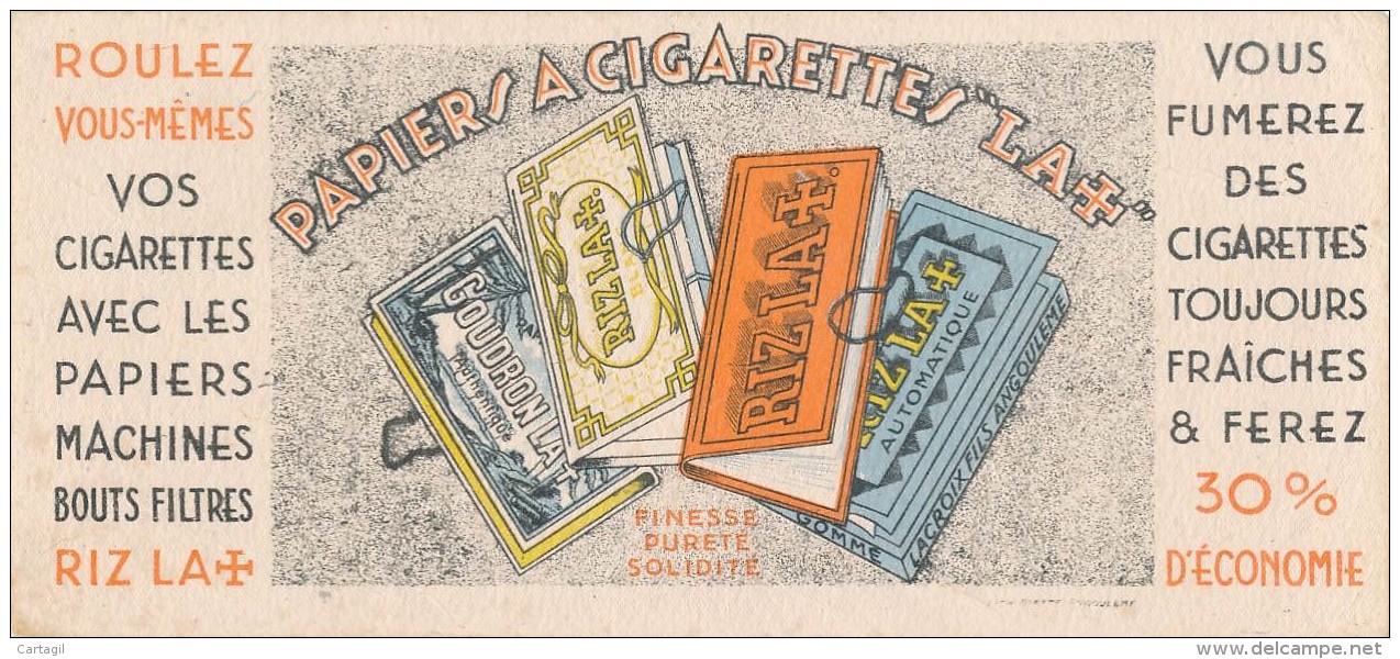 AC - B3361- Buvard  Papier à Cigarettes RIZLA (détails, état, ...= Scan)-Envoi Gratuit Pour La France - C