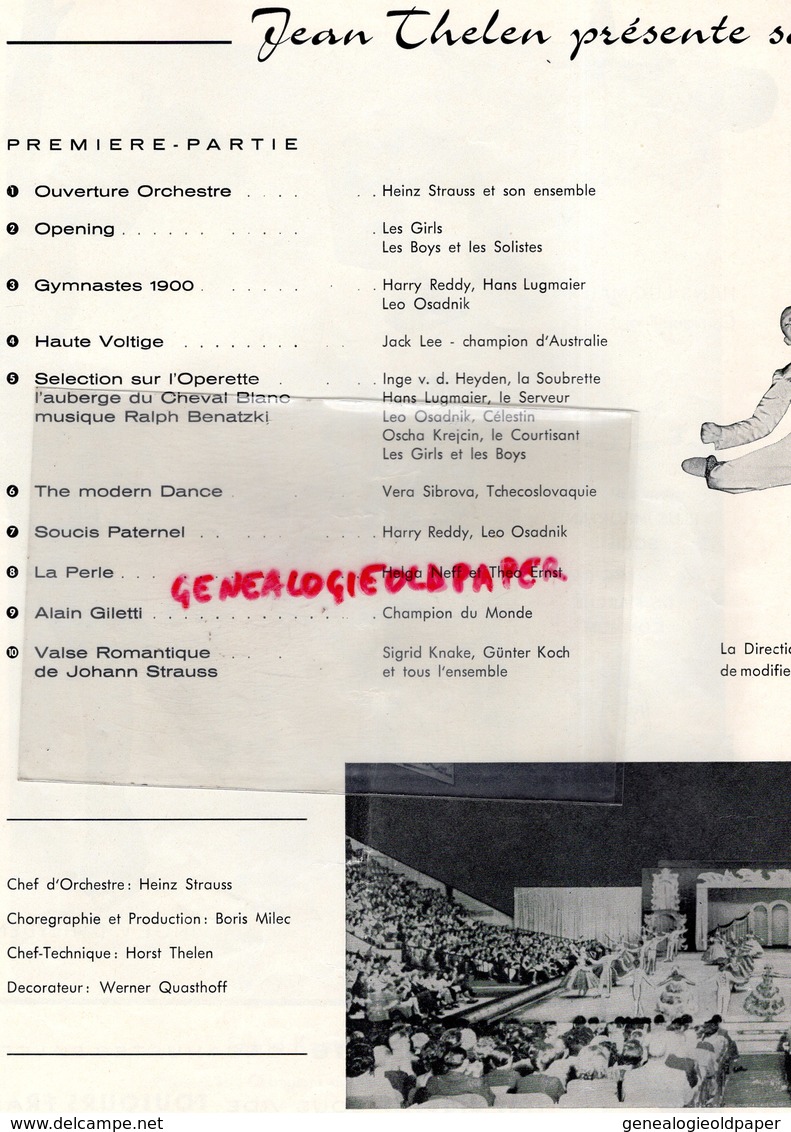 SCALA PROGRAMM- PROGRAMME FEERIE DE LA GLACE JEAN THELEN 1966- HEINZ STRAUSS-JACK LEE-ALAIN GILETTI-SIGRID KNAKE-KOCH