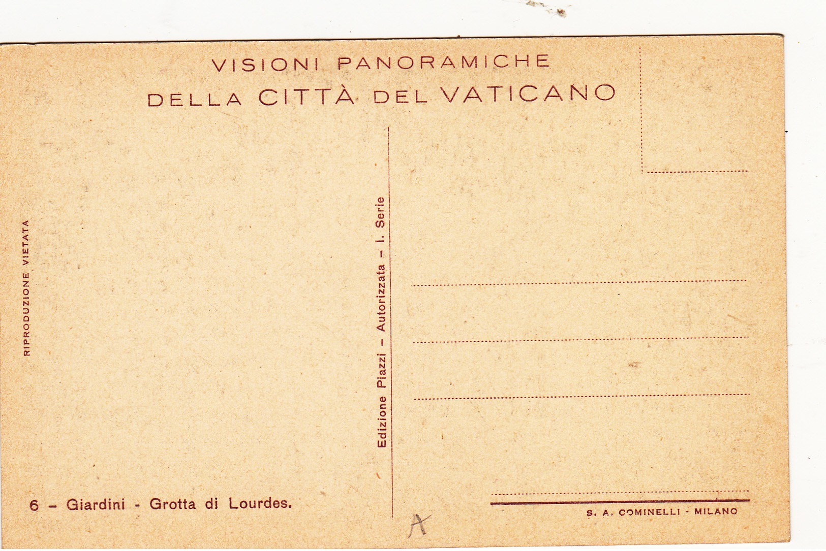 Old Postcard Of Grotta Di Lourdes,Giardini,Vatican City,S38. - Vatican