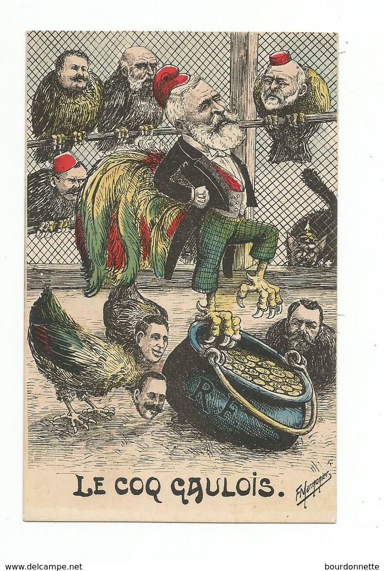 Politique - Satirique - Le Coq Gaulois Par Marmonier Caricature Tsar Nicolas De Russie Guillaume Kaiser - Satiriques