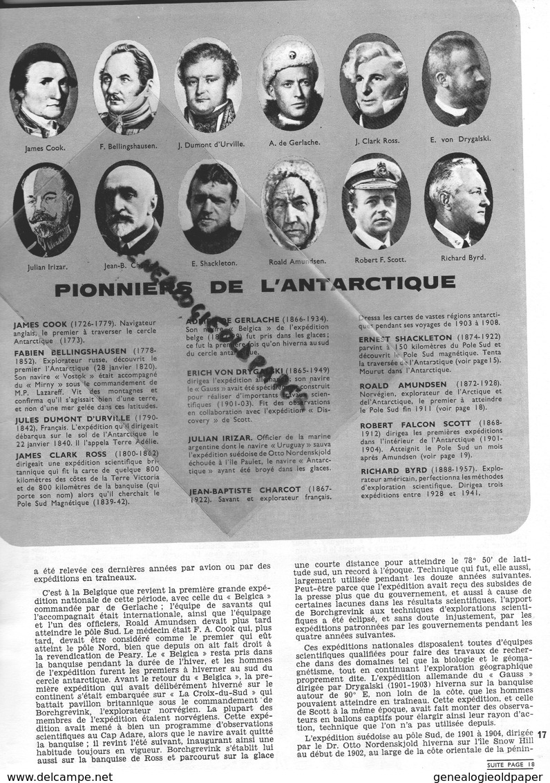 UNESCO- LE COURRIER -JANVIER 1962-N° 1- ANTARTIQUE -TERRE SCIENCE- AMUNDSEN ET SCOTT- POLE SUD-PHILIPP LAW-