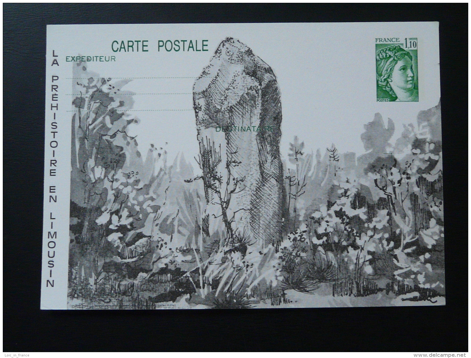 87 Haute Vienne Préhistoire En Limousin Prehistory (1.10F) Entier Postal Sabine De Gandon Stationery Card - Préhistoire