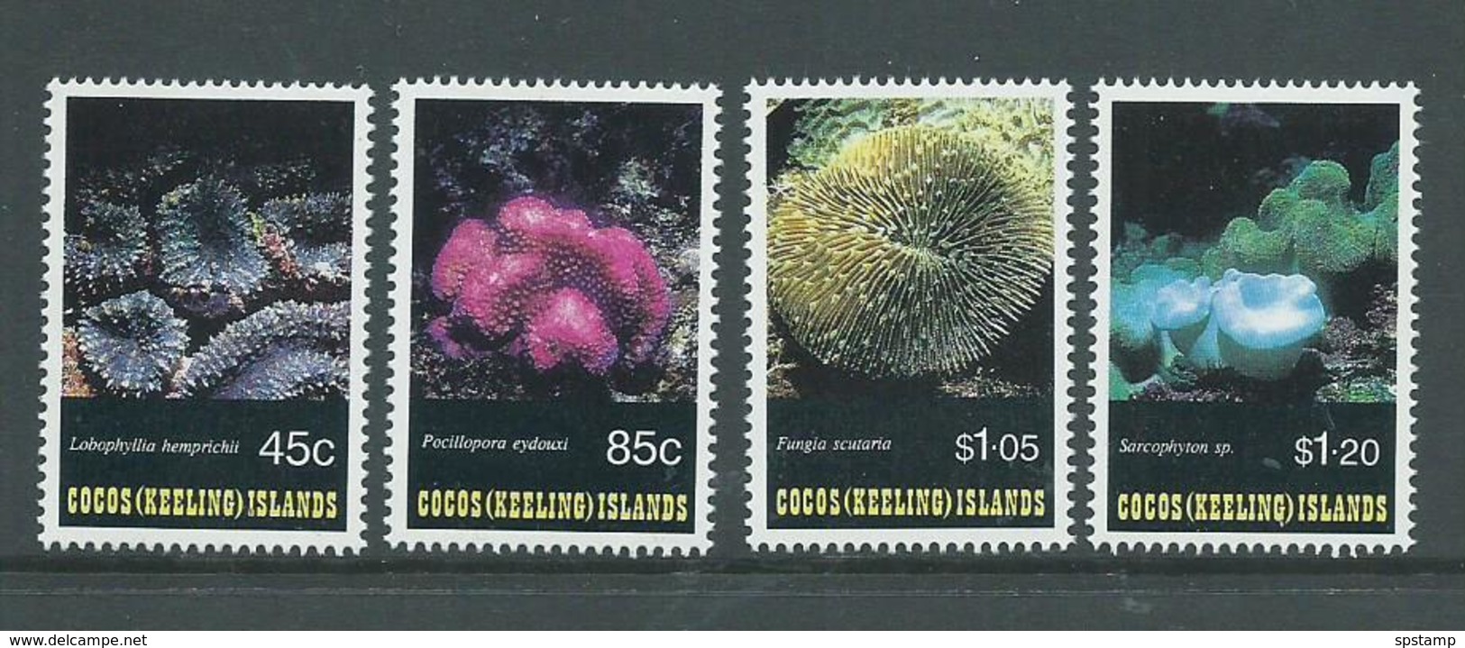 Cocos Keeling Island 1993 Corals Set Of 4 MNH , Light Gum Bends - Cocos (Keeling) Islands