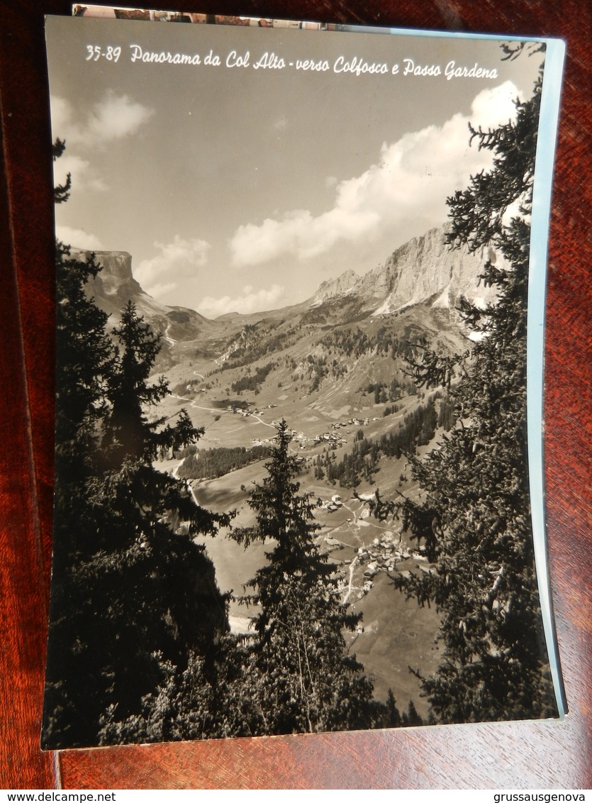 18006) TRENTINO PANORAMA DA COL ALTO VERSO COLFOSCO E PASSO GARDENA VIAGGIATA 1957 - Bolzano (Bozen)