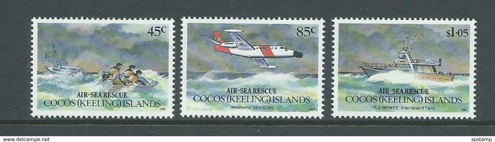 Cocos Keeling Island 1993 Air Sea Rescue Set 3 MNH - Cocos (Keeling) Islands