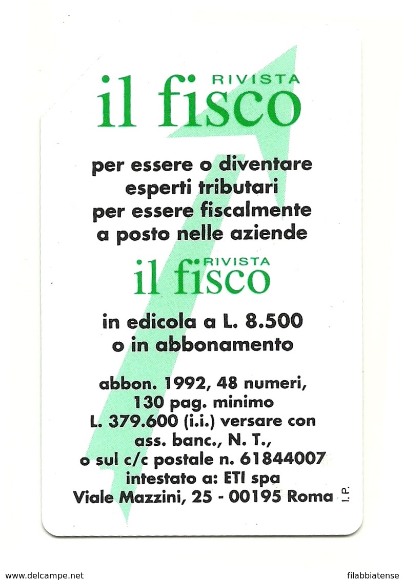 Italia - Tessera Telefonica Da 5.000 Lire N. 184 - Rivista Il Fisco, - Pubbliche Figurate Ordinarie