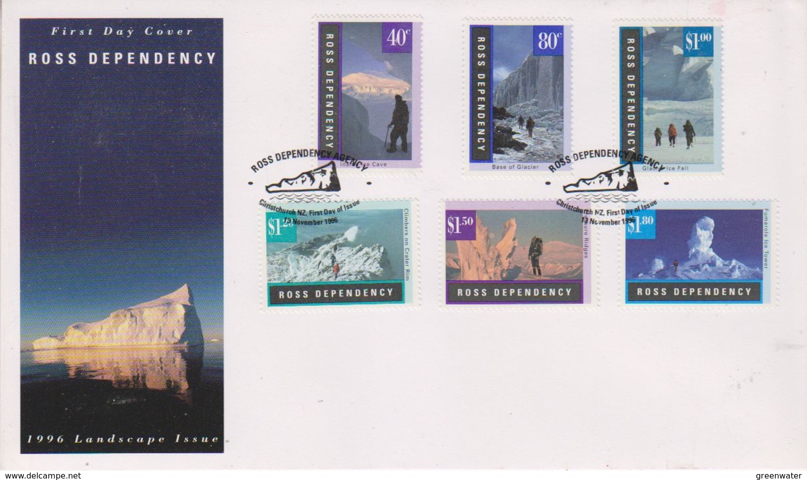 Ross Dependency 1996 Gletscherlandschaften 6v FDC (39800) - FDC