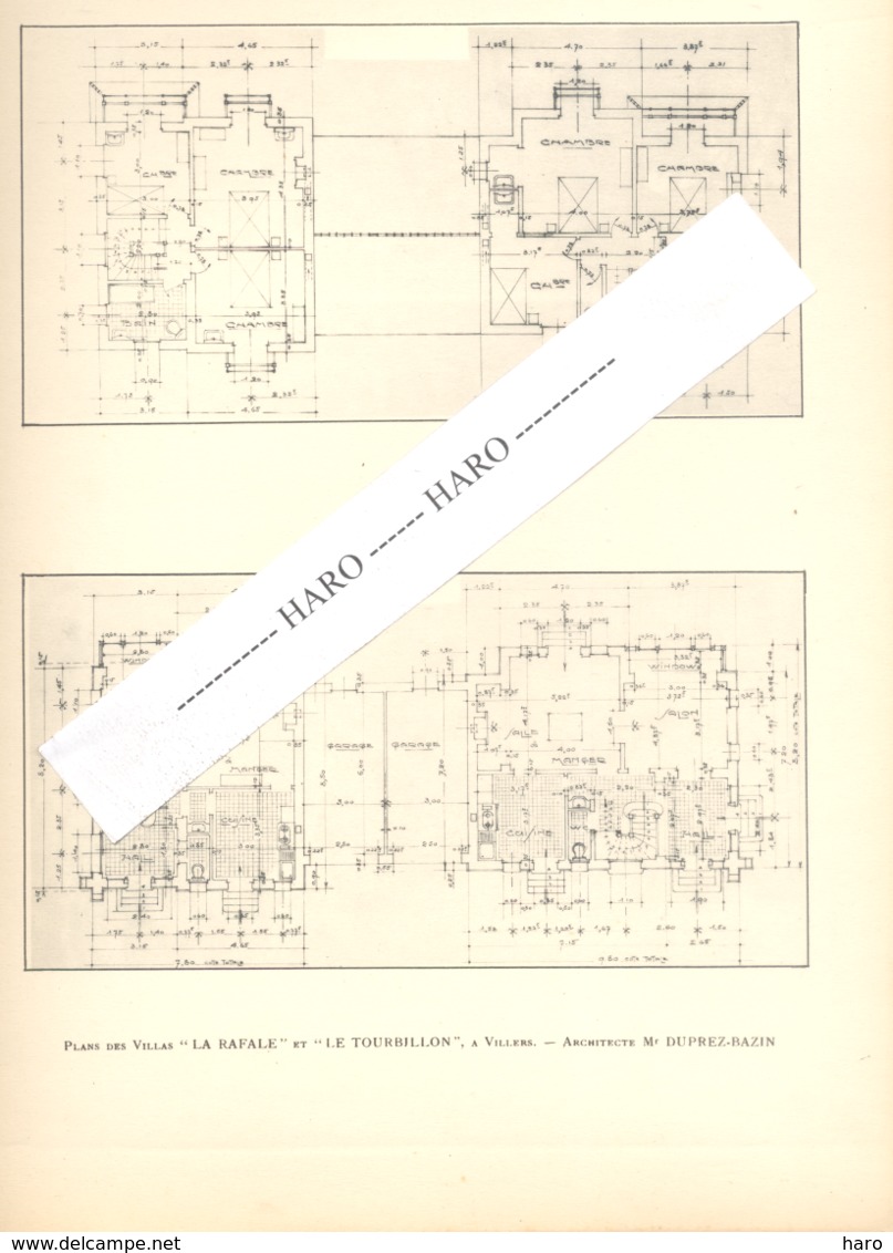 VILLERS-sur-MER  Photo Et Plan Des Villas " La Rafale Et Le Tourbillon " Duprez Architecte - Architecture, Maison (b233) - Architecture