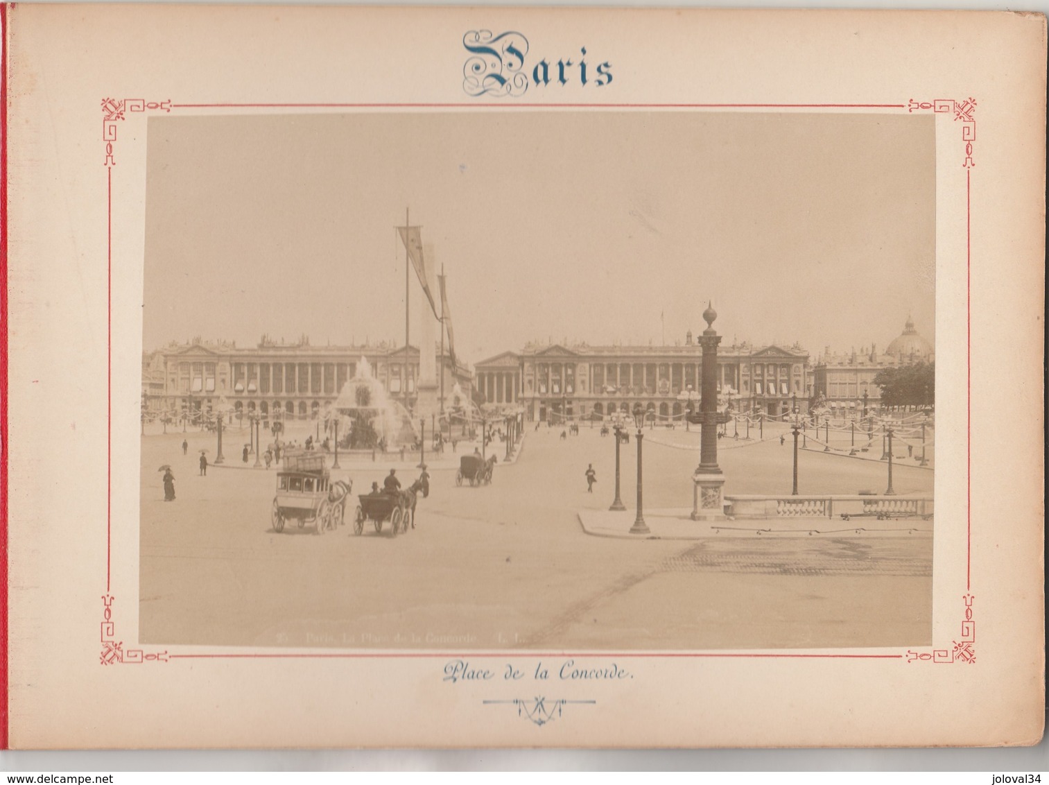 Photo PARIS Sur Carton Recto : Place De La Concorde , Verso :  Ensemble De La Madeleine - Voir Description - Anciennes (Av. 1900)