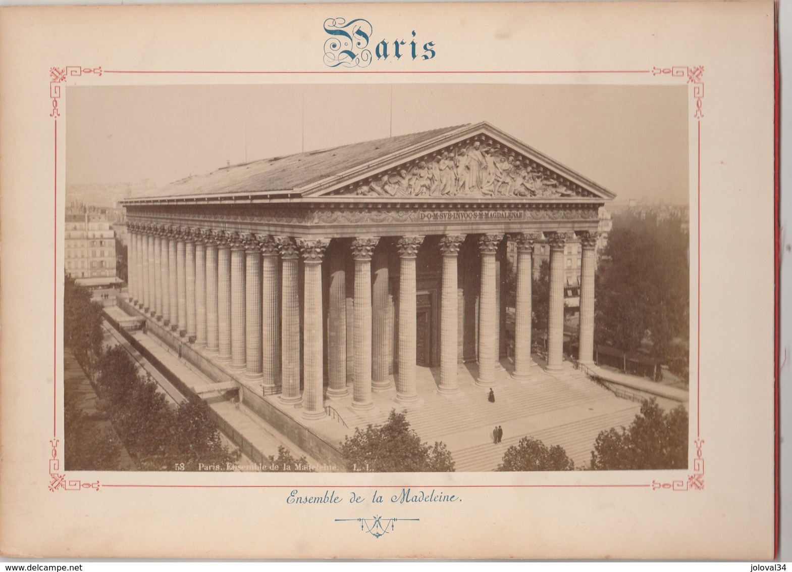 Photo PARIS Sur Carton Recto : Place De La Concorde , Verso :  Ensemble De La Madeleine - Voir Description - Anciennes (Av. 1900)