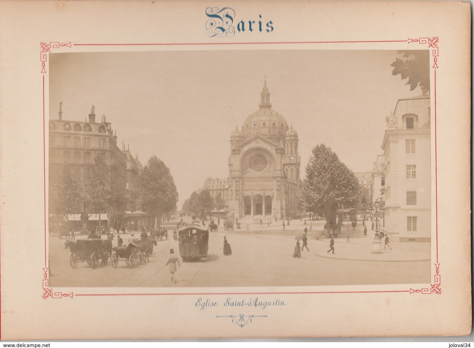 Photo PARIS Sur Carton Recto : Eglise Saint Augustin , Verso : Rue De Castiglione - Voir Description - Anciennes (Av. 1900)