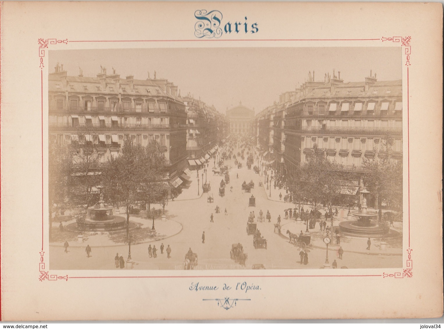 Photo PARIS Sur Carton Recto : Avenue De L' Opéra , Verso : L' Opéra - Voir Description - Anciennes (Av. 1900)
