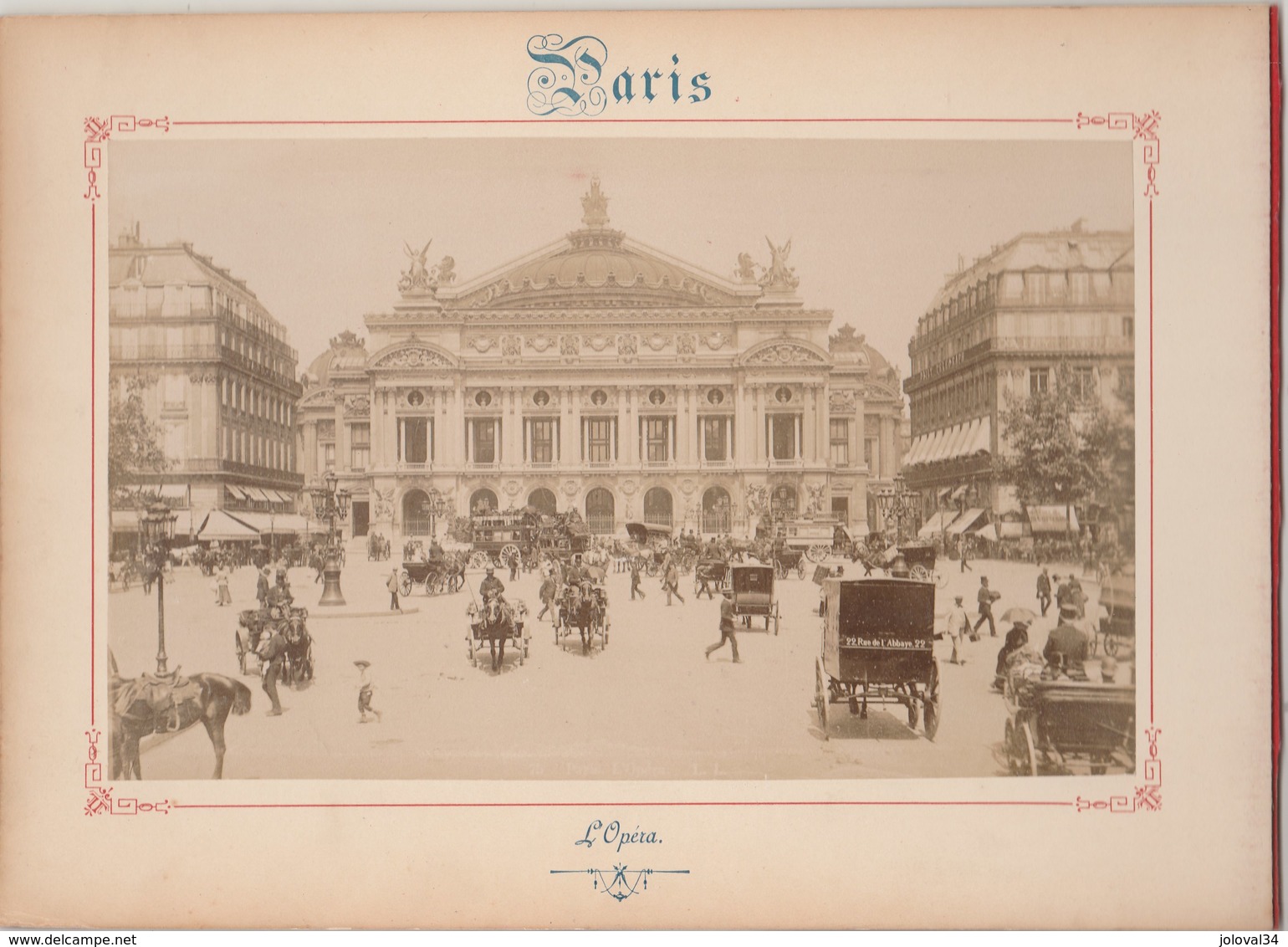 Photo PARIS Sur Carton Recto : Avenue De L' Opéra , Verso : L' Opéra - Voir Description - Anciennes (Av. 1900)