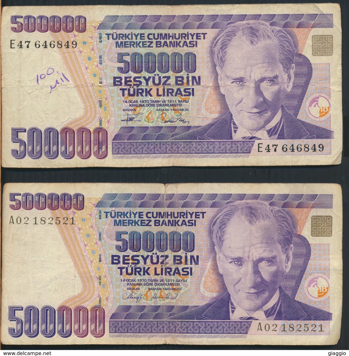 °°° TURKEY - 500000 LIRA 1970 °°° - Turquie